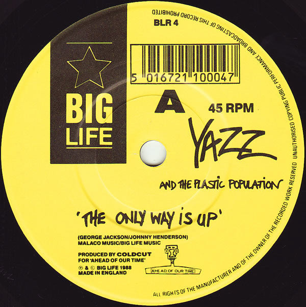 Yazz And The Plastic Population : The Only Way Is Up (7", Single, Yel)