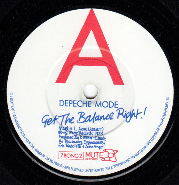 Depeche Mode : Get The Balance Right! (7", Single, MVS)