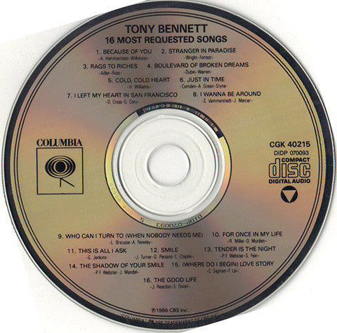 Tony Bennett : 16 Most Requested Songs (CD, Comp)