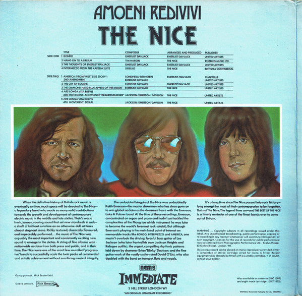 The Nice : Amoeni Redivivi (LP, Comp)