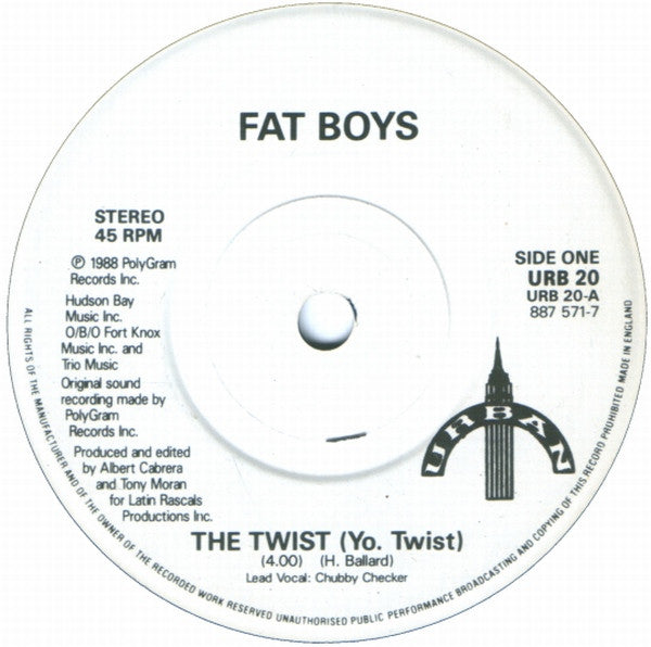 Fat Boys : The Twist (7", Whi)