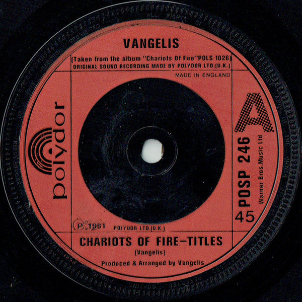 Vangelis : Chariots Of Fire-Titles (7", Single, Red)