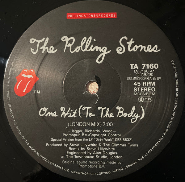 The Rolling Stones : One Hit (To The Body) (12", Single)