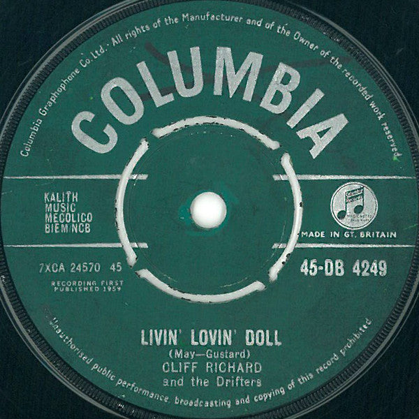 Cliff Richard & The Drifters : Livin' Lovin' Doll / Steady With You (7", Single)