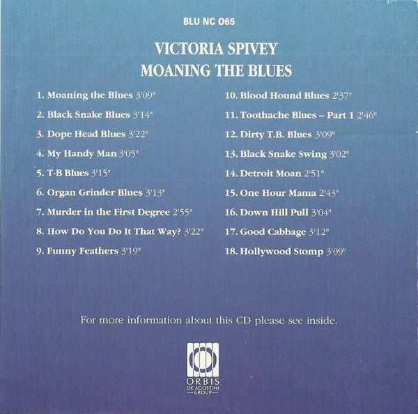 Victoria Spivey : Moaning The Blues (CD, Comp, RM)