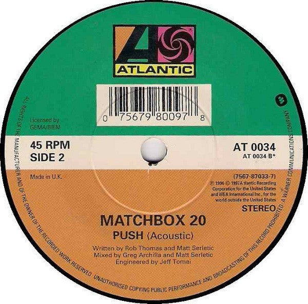 Matchbox Twenty : 3AM (7", Single)