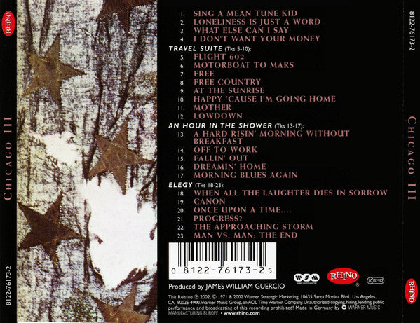 Chicago (2) : Chicago III (CD, Album, RE, RM)