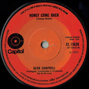 Glen Campbell : Honey Come Back (7", Single, Sol)