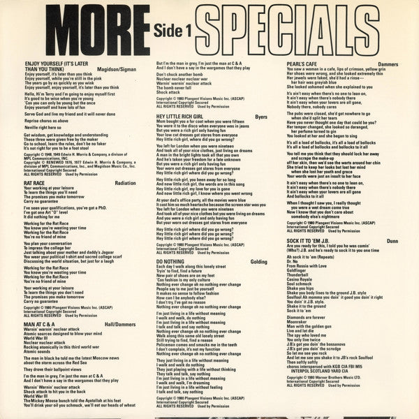 The Specials : More Specials (LP, Album, San)