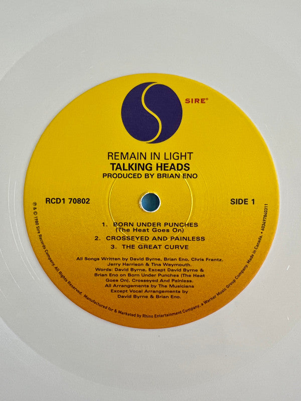 Talking Heads : Remain In Light (LP, Album, Ltd, RE, Whi)