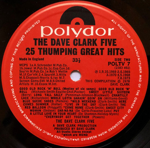 Dave Clark Five* : 25 Thumping Great Hits (LP, Comp, Mono)