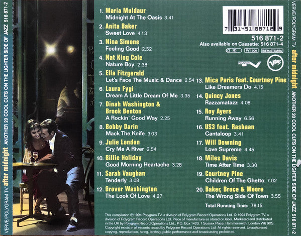 Various : After Midnight:  Another 20 Cool Cuts On The Lighter Side Of Jazz (CD, Comp)