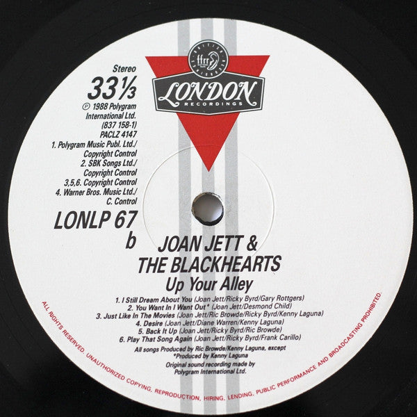 Joan Jett And The Blackhearts* : Up Your Alley (LP, Album)