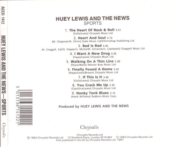 Huey Lewis & The News : Sports (CD, Album, RE)