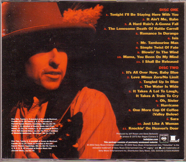 Bob Dylan : Live 1975 (The Rolling Thunder Revue) (2xCD, Album)