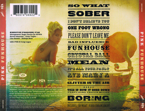 P!NK : Funhouse (CD, Album, Enh)