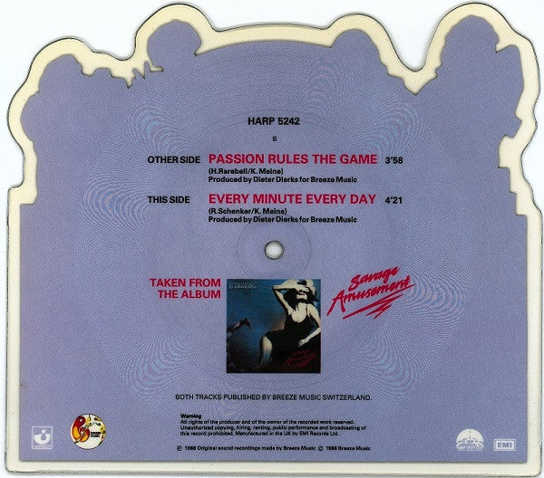 Scorpions : Passion Rules The Game (7", Shape, Ltd, Pic)