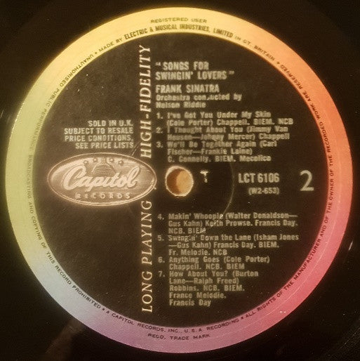 Frank Sinatra : Songs For Swingin' Lovers! (LP, Album, RP)