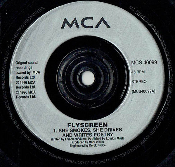 Flyscreen : Shesmokesshedrivesandwritespoetry (7", Num)