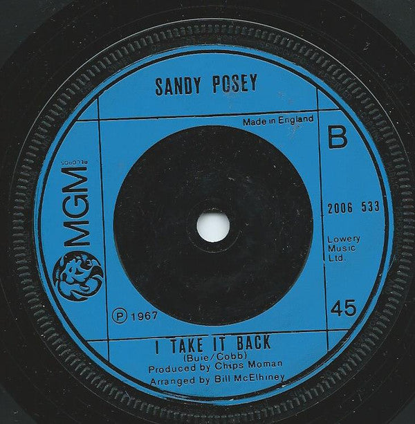 Sandy Posey : The Single Girl (7", Single, RE)