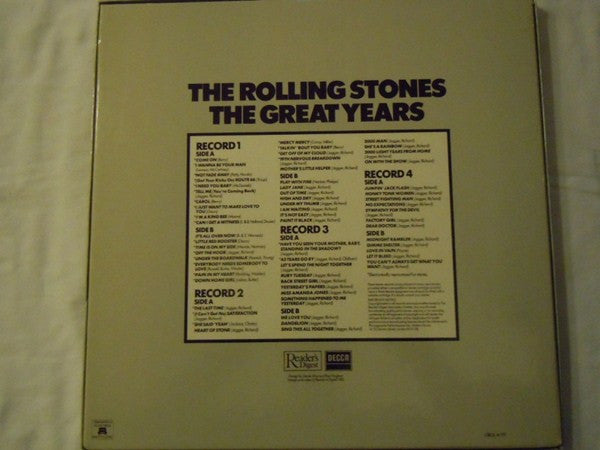The Rolling Stones : The Great Years (4xLP, Comp, Box)