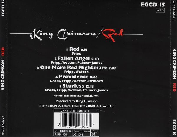King Crimson : Red (CD, Album, RE)