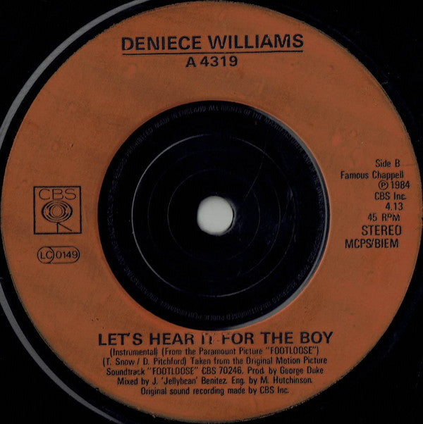 Deniece Williams : Let's Hear It For The Boy (7", Single, Inj)