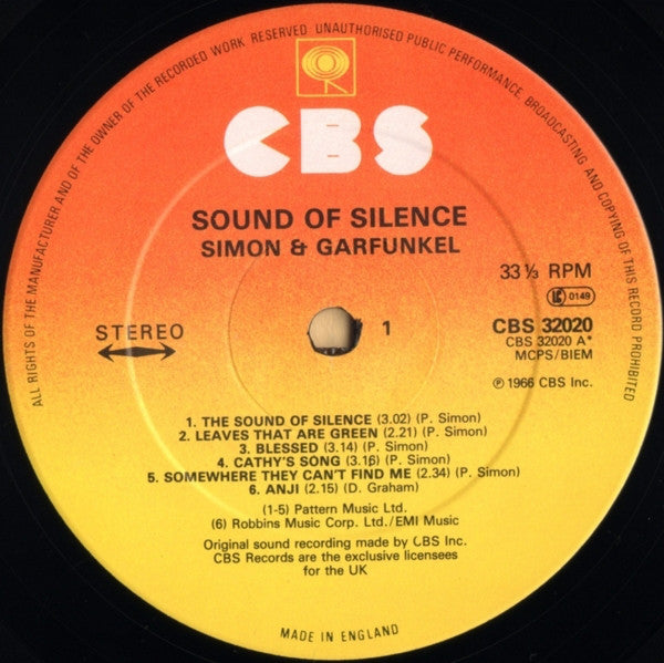 Simon & Garfunkel : Sounds Of Silence (LP, Album, RE)