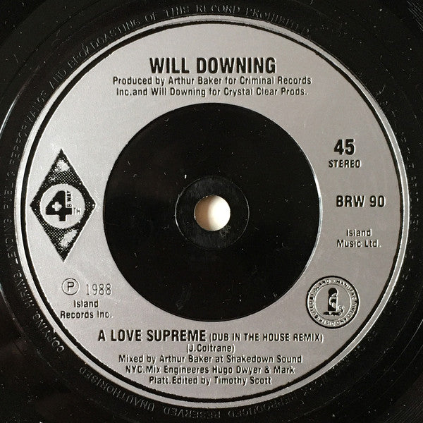 Will Downing : A Love Supreme (7", Single, Sil)