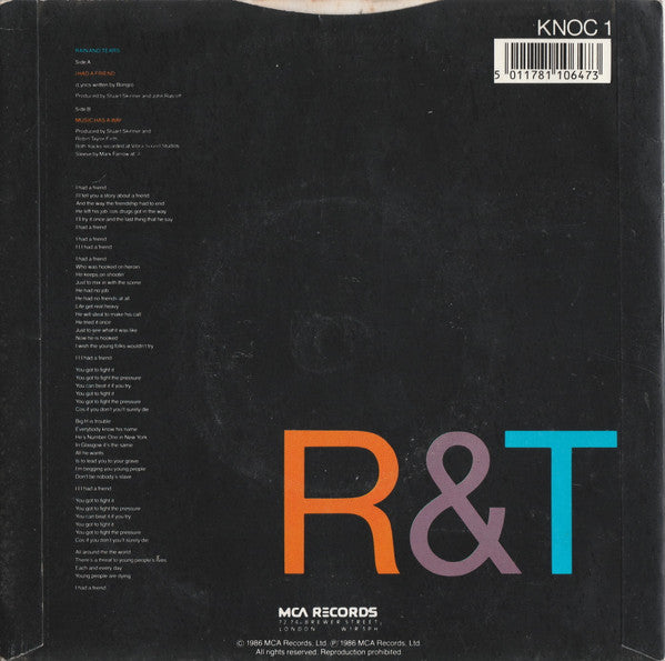Rain & Tears : I Had A Friend (7", Single, Sil)