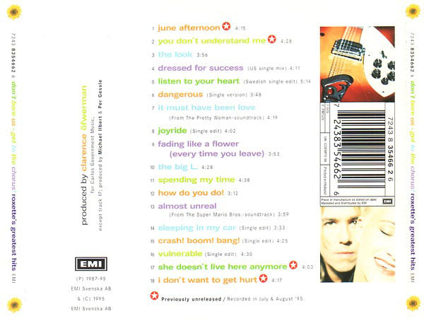 Roxette : Don't Bore Us - Get To The Chorus! (Roxette's Greatest Hits) (CD, Comp)