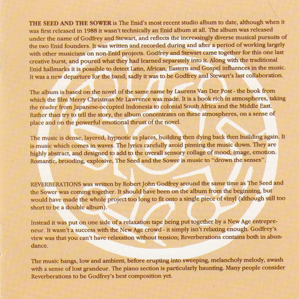 The Enid : The Seed And The Sower (CD, Album, RE)