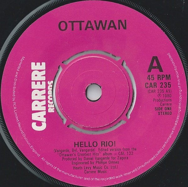 Ottawan : Hello Rio! (7", Single)