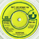 Scorpions : Can't Live Without You (7", Single, Cle)