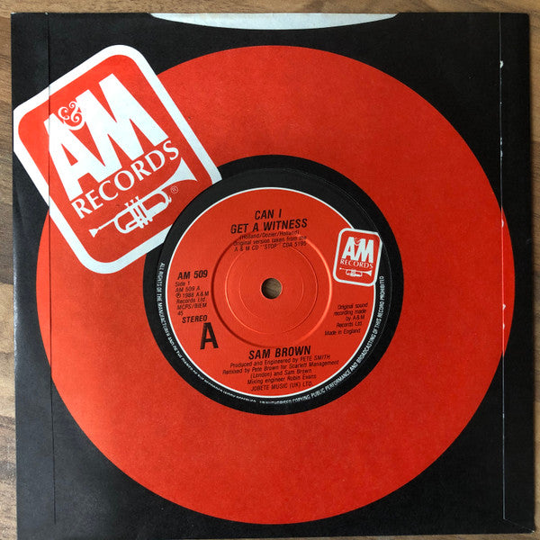 Sam Brown : Can I Get A Witness? (7", Single, Pos)
