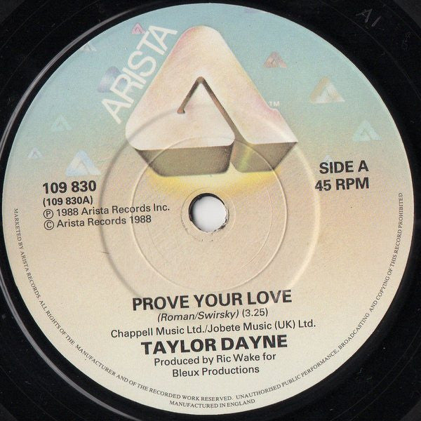 Taylor Dayne : Prove Your Love (7", Single)