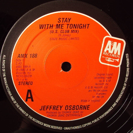 Jeffrey Osborne : Stay With Me Tonight (12", Single)
