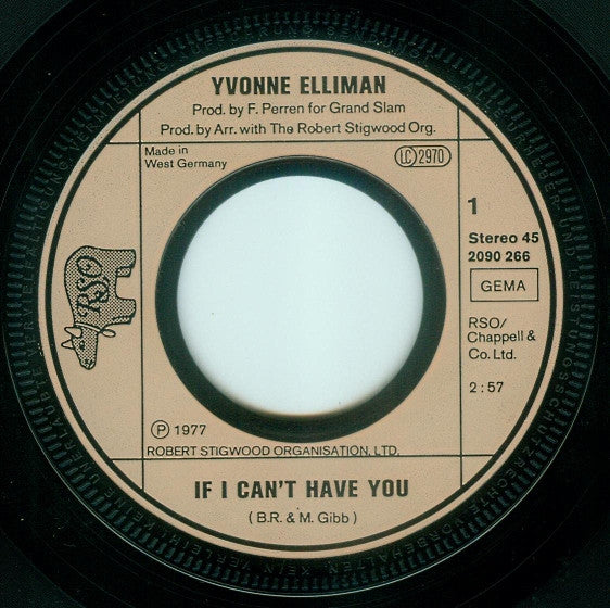 Yvonne Elliman : If I Can't Have You (7", Single)