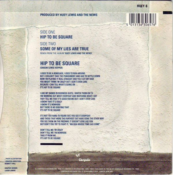 Huey Lewis & The News : Hip To Be Square (7", Single)