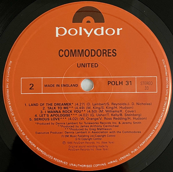 Commodores : United (LP, Album)