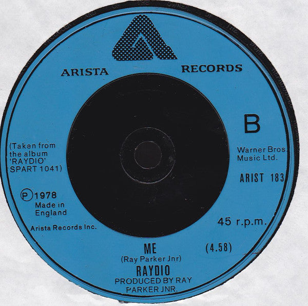 Raydio : Honey I'm Rich C/W. Me (7", Blu)