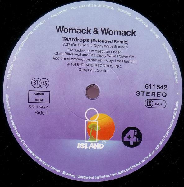 Womack & Womack : Teardrops (12", Maxi)