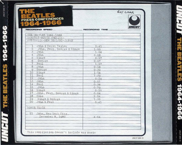 The Beatles : 1964-1966 (Press Conferences) (CD, Comp)