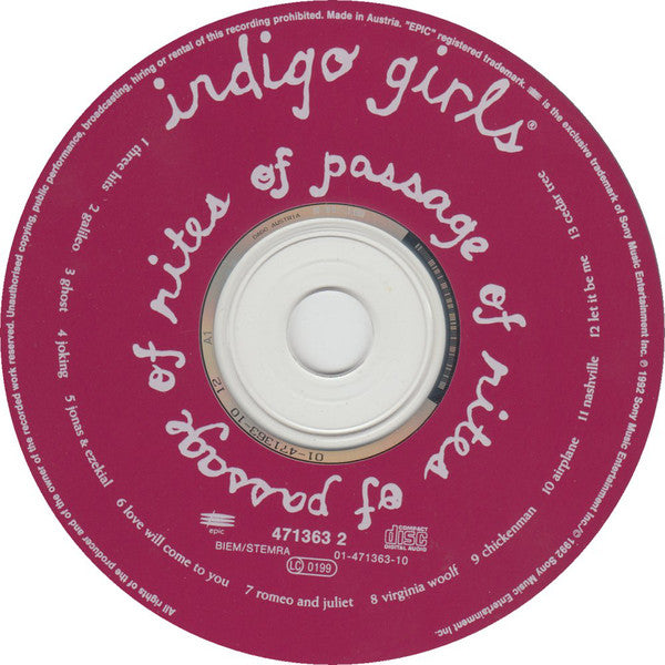 Indigo Girls : Rites Of Passage (CD, Album)