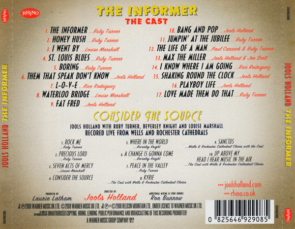 Jools Holland With Ruby Turner Featuring Rico Rodriguez And Louise Clare Marshall And His Jools Holland And His Rhythm & Blues Orchestra : The Informer (2xCD, Album)