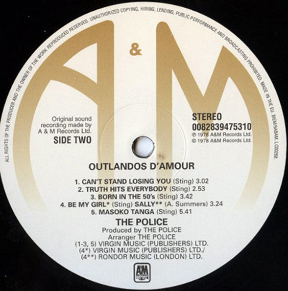 The Police : Outlandos D'Amour (LP, Album, M/Print, RE, 180)