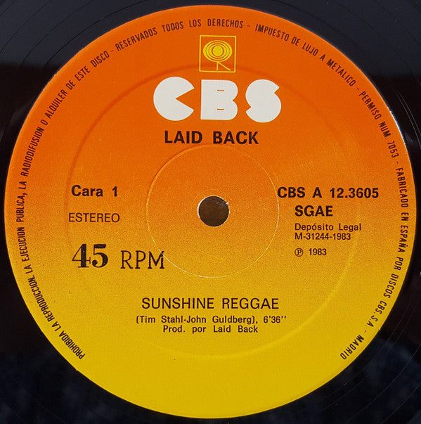 Laid Back : Sunshine Reggae (12", Maxi)