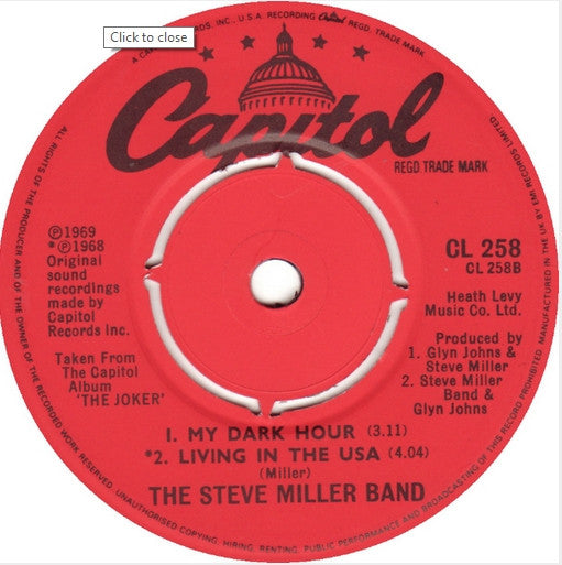 Steve Miller Band : The Joker (7", Single, RE)