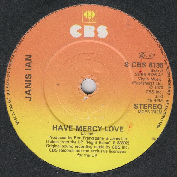 Janis Ian : Have Mercy Love (7")