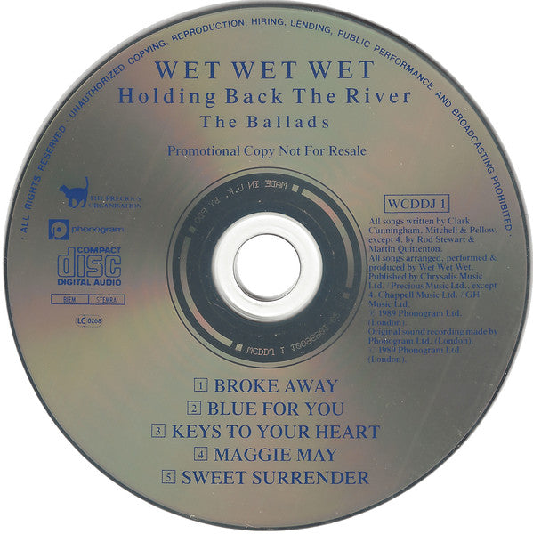 Wet Wet Wet : Holding Back The River - The Ballads (CD, Comp, Promo)